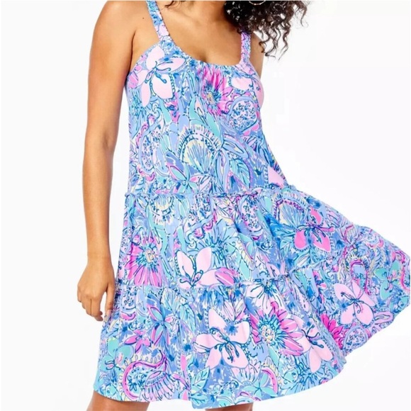 Lilly Pulitzer Dresses & Skirts - Lilly Pulitzer Loro Floral Dress Pop Up Got Your Back Print Size XL